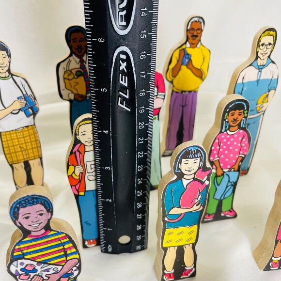 Vintage Inspired Wooden Children Figurines Set Wedgies Career Lot of 13 - Picture 5 of 16